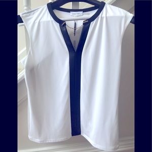 Calvin Klein Blouse Sleeveless White Small NWT